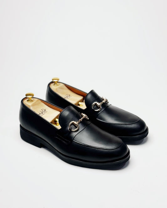Dára Black Horsebit Loafer