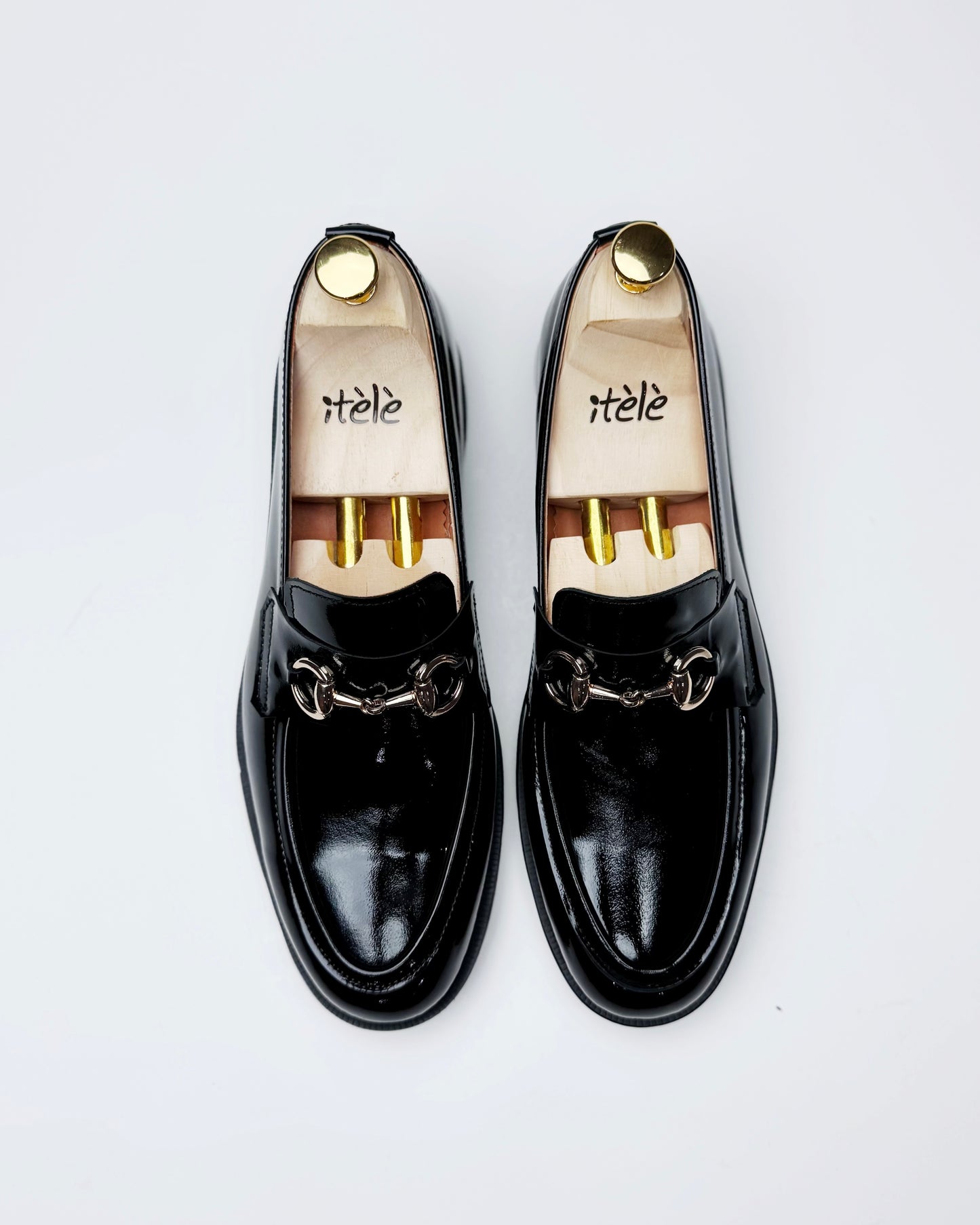 Wobbi Black patent Horsebit Loafer