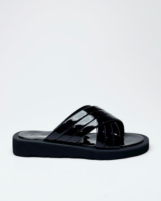 Puffer black cross strap