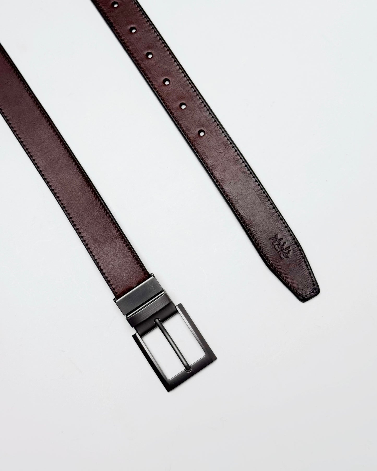 Two-sided Black and Brown Leather belt